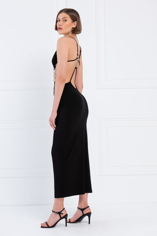 BACKLESS CUT OUT MAXI DRESS